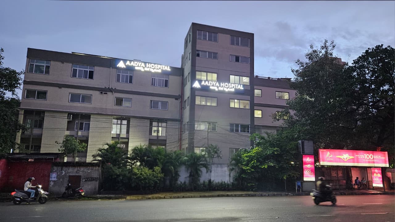 Aadya Hospital exterior in Basheerbagh, Hyderabad